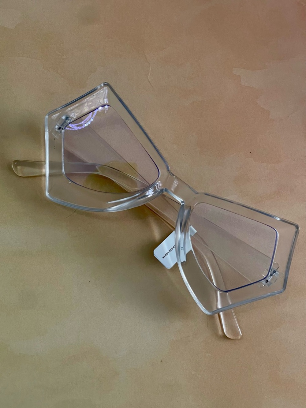 Anthropologie Clear Geometric Butterfly Anti Blue Light Oversized Glasses